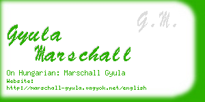 gyula marschall business card